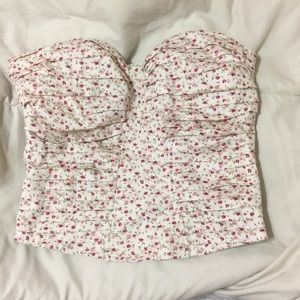 Silence + Noise Floral Bustier Top